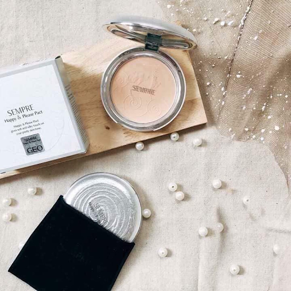 Phấn phủ siêu mịn Geo Sempre Happy & Please Pact